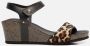 Panama Jack Victory Leopard B3 sandalen met sleehak zwart - Thumbnail 2