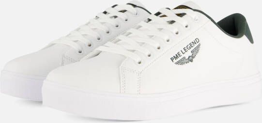 PME Legend Witte Carior Sneaker met Groene Accenten Multicolor Heren