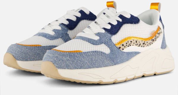 POSH by Poelman Denim Sneakers blauw Textiel Dames