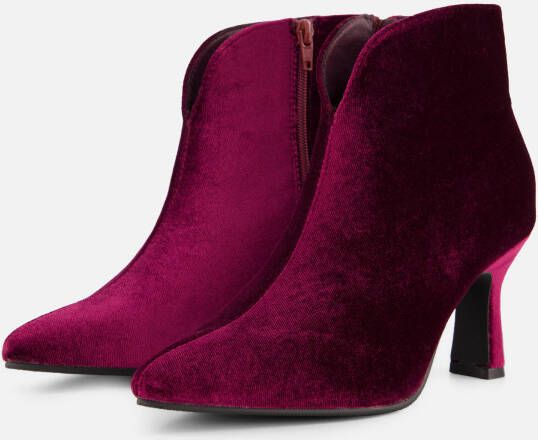 POSH by Poelman Enkellaarsjes bordeaux Textiel Dames