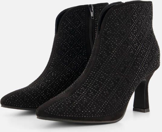 POSH by Poelman Enkellaarsjes zwart Textiel Dames