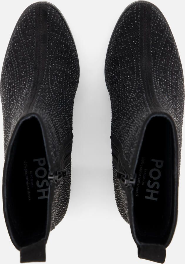 POSH by Poelman Enkellaarsjes zwart Textiel Dames - Foto 4