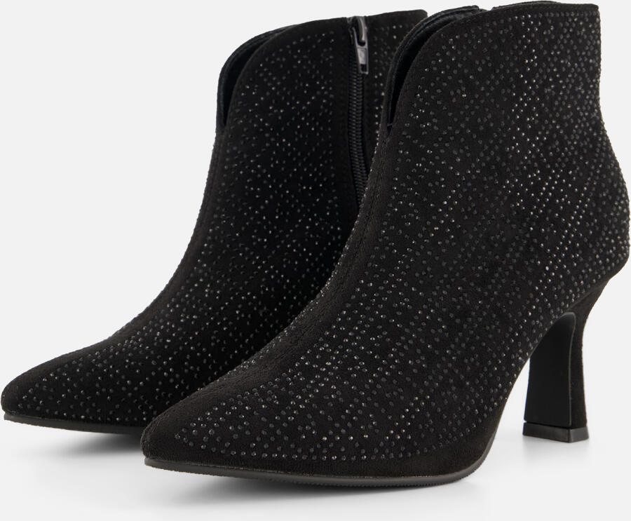 POSH by Poelman Enkellaarsjes zwart Textiel Dames