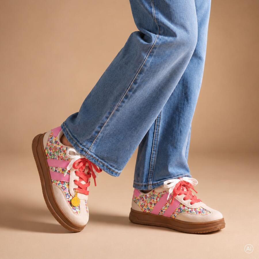 POSH by Poelman Posh Flower Sneakers beige Syntetisch Dames