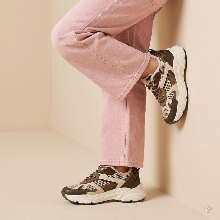 POSH by Poelman Posh Sneakers Teddy beige Dames