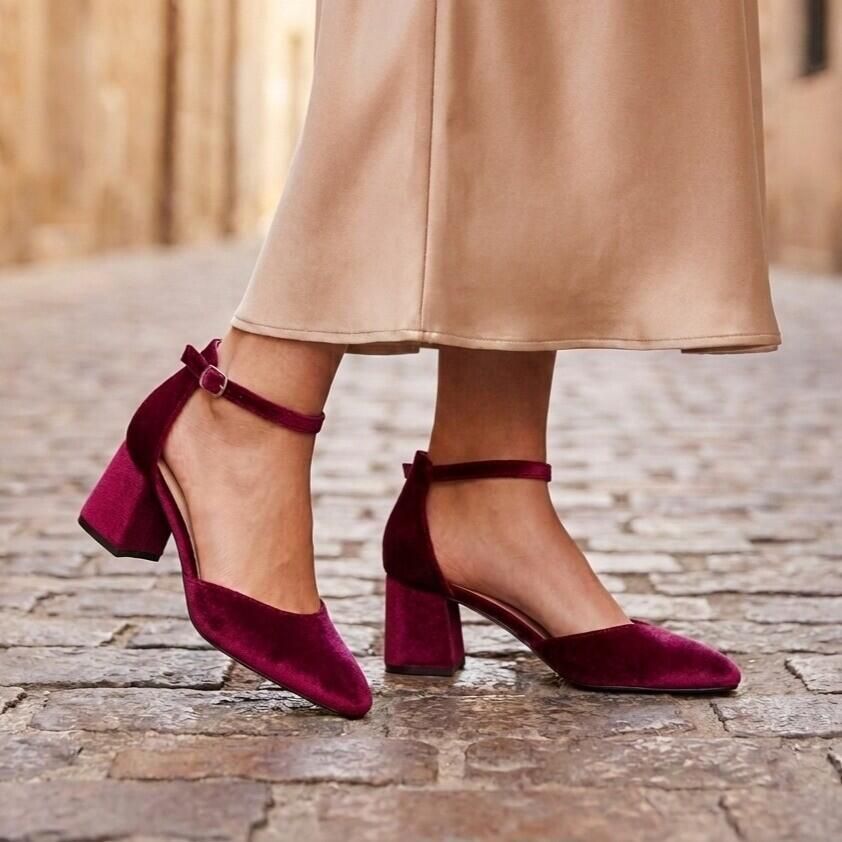 POSH by Poelman Pumps bordeauxrood Textiel Dames
