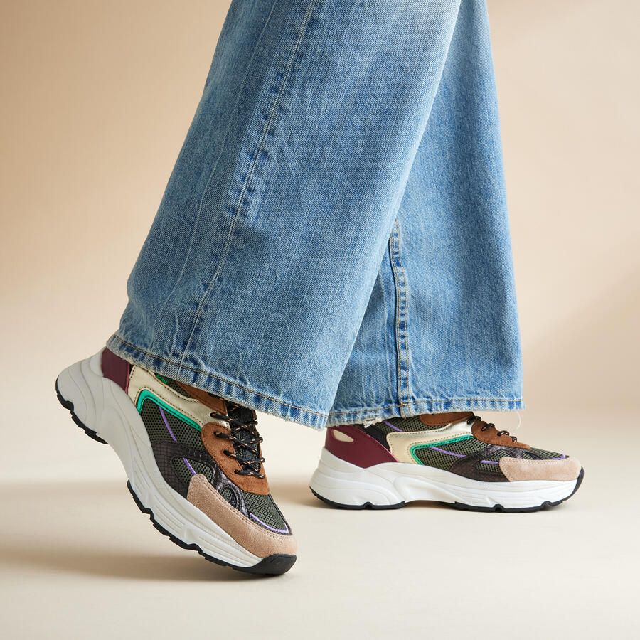 POSH by Poelman Sneakers bruin Synthetisch Dames