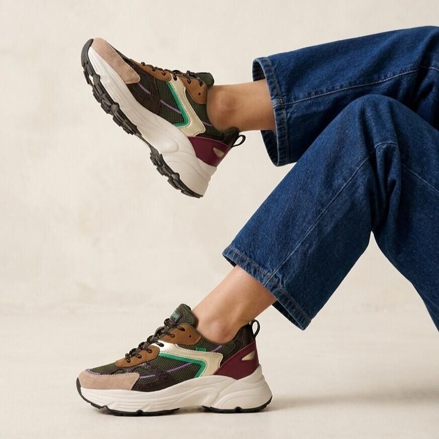 POSH by Poelman Sneakers bruin Synthetisch Dames
