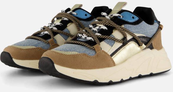 POSH by Poelman Sneakers blauw Textiel Dames
