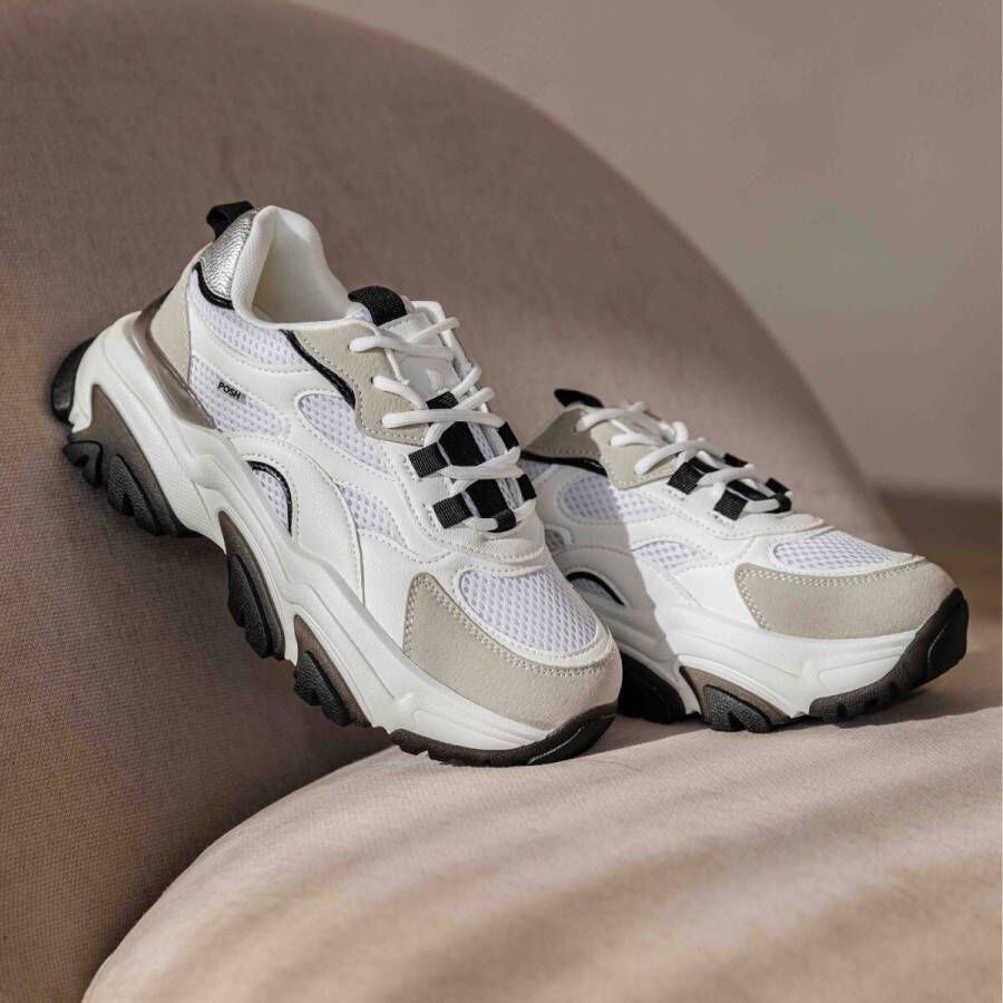 POSH by Poelman Sneakers wit Textiel Dames