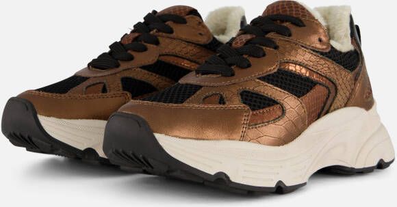 Ps Poelman Sneakers Metallic bruin Leer