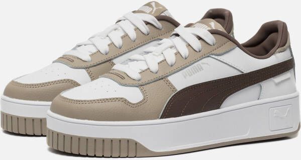 PUMA Carina Street Sneakers Dames Leren Sneaker Beige