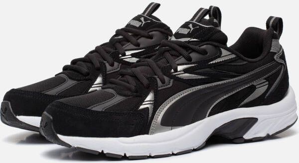 PUMA Milenio Tech Suede Unisex Sneakers Black- Aged Silver-Cool Dark Gray