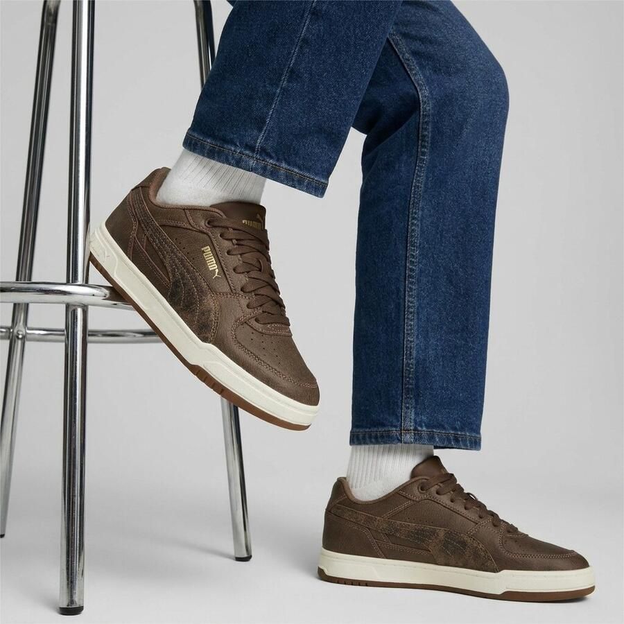 PUMA Caven III Crafted Leather Unisex Sneakers Chocolate-Cashew Brown-Gum