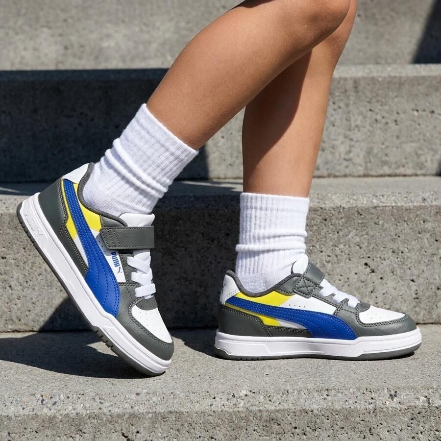 Puma Caven III Block mesh sneakers grijs kobaltblauw wit - Foto 4