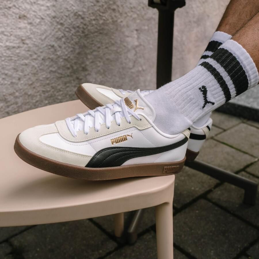 Puma Sneakersy skórzane z obszyciem w kontrastowym kolorze model Club II Era - Foto 2