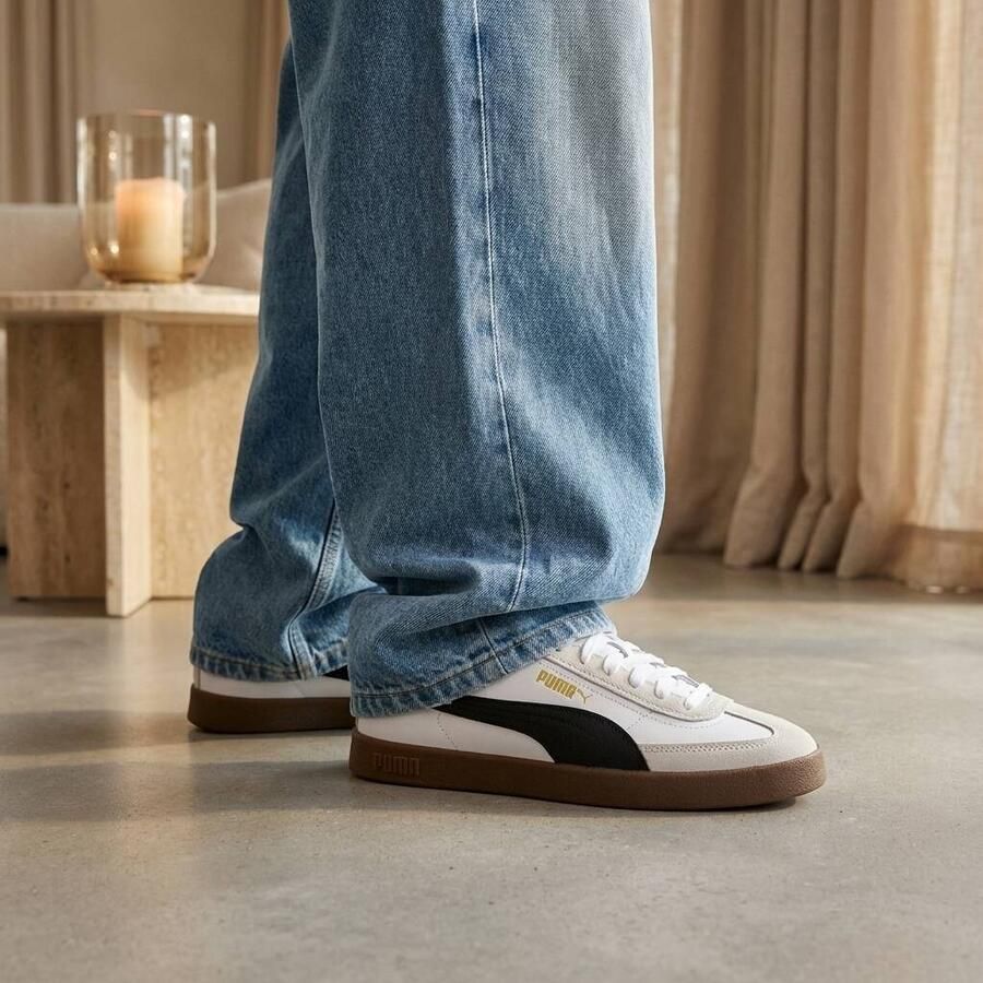 Puma Sneakersy skórzane z obszyciem w kontrastowym kolorze model Club II Era - Foto 3