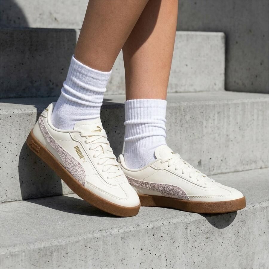 Puma Club II Era Topcat sneakers met panterprint ecru lichtroze - Foto 4