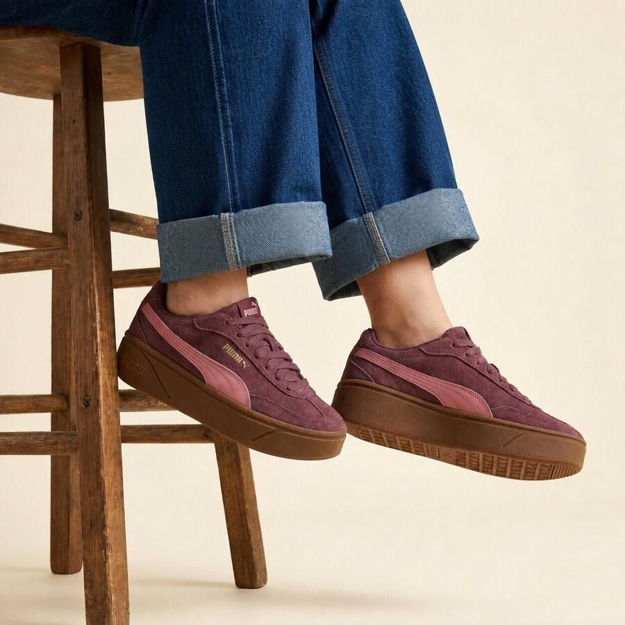 PUMA Club II Era Platform SD Wns Dames Sneakers Rich Cocoa-Dusky Rosewood