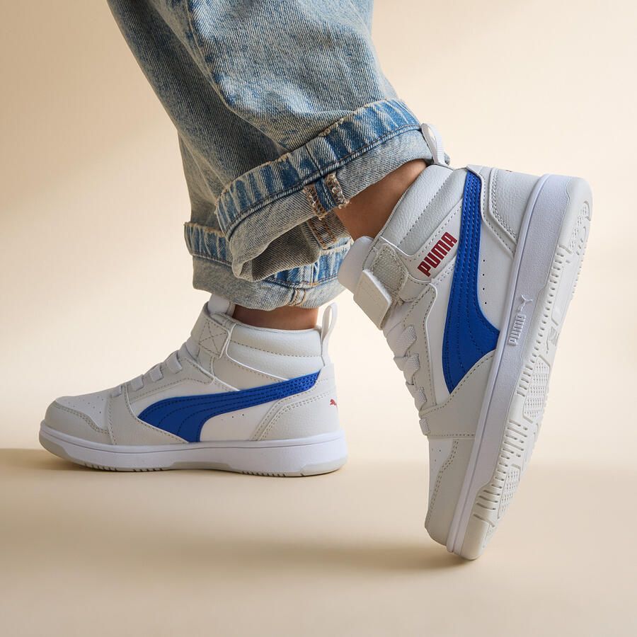 PUMA Rebound V6 Mid AC+ PS Unisex Sneakers White-Vivid Blue-Feather Gray - Foto 2