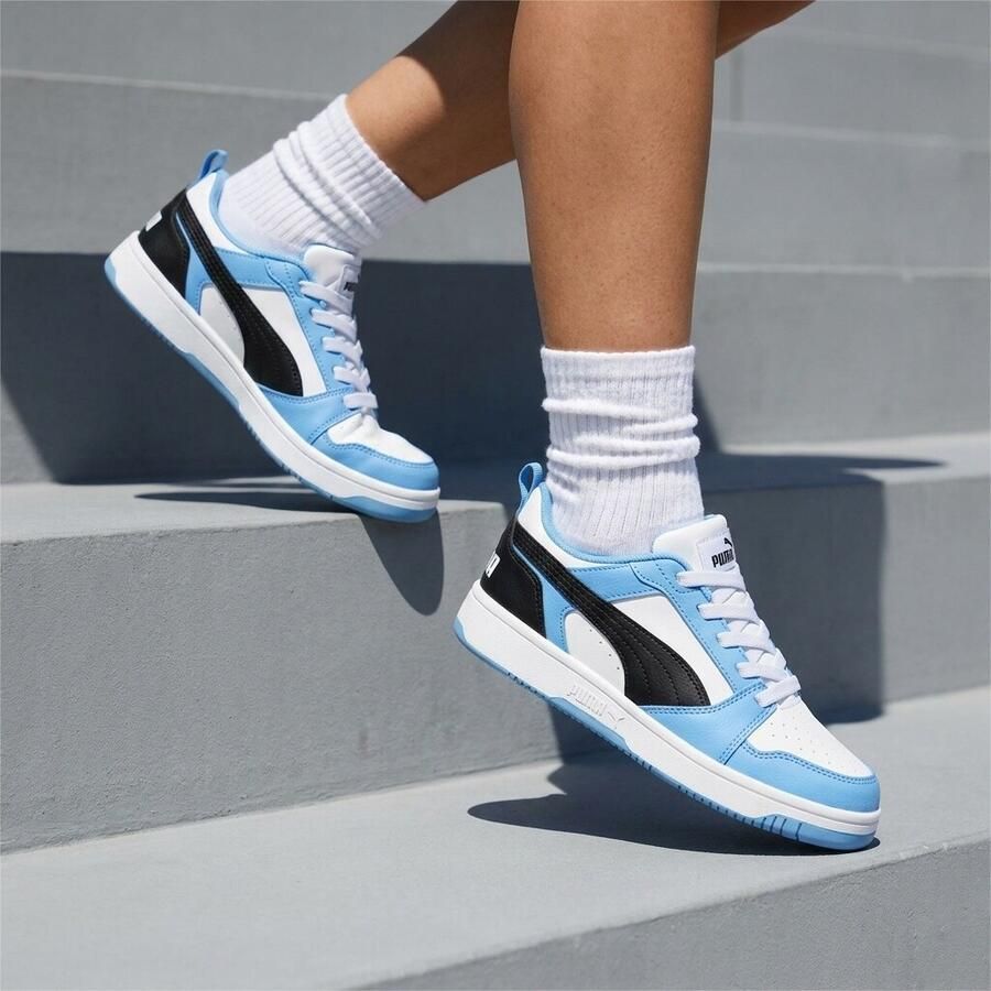 PUMA Rebound V6 Lo AC+ PS Unisex Sneakers Team Light Blue- Black- White - Foto 4