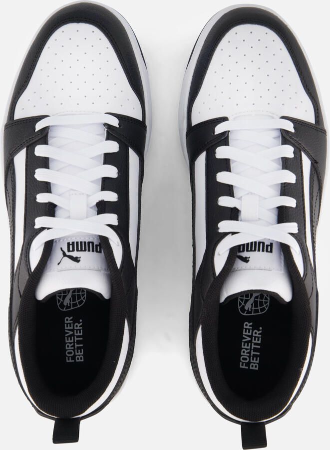 Puma Rebound V6 Lo sneakers wit zwart Jongens Meisjes Imitatieleer Meerkleurig 31 - Foto 4