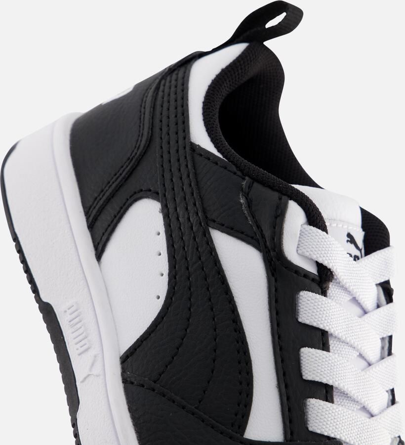 Puma Rebound V6 Lo sneakers wit zwart Jongens Meisjes Imitatieleer Meerkleurig 28 - Foto 6