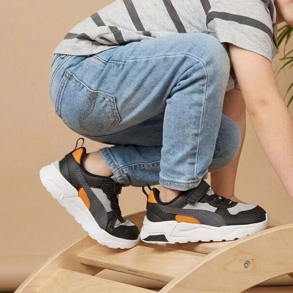 Puma Trinity 4 LT imitatieleren sneakers grijs zwart oranje - Foto 6