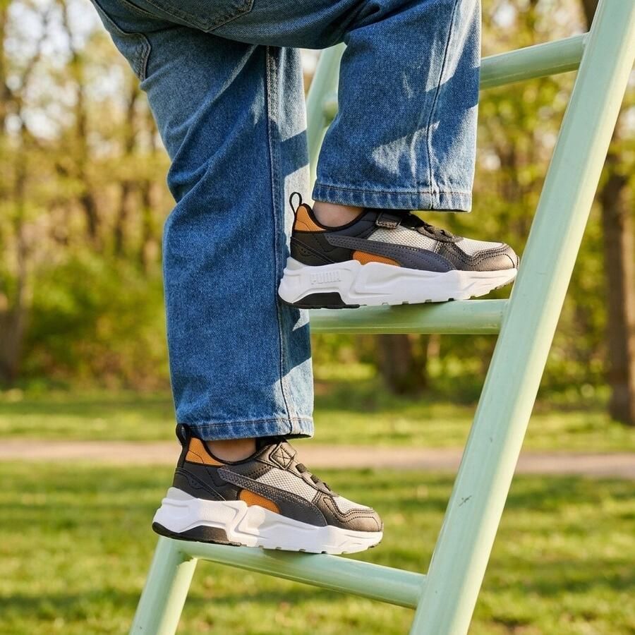 Puma Trinity 4 LT imitatieleren sneakers grijs zwart oranje - Foto 7