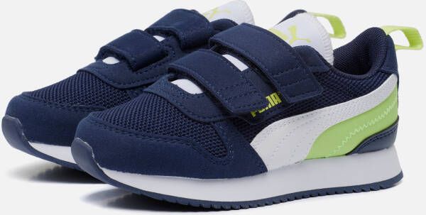 Puma R78 V Inf sneakers donkerblauw wit groen Jongens Meisjes Mesh Meerkleurig 22 - Foto 9