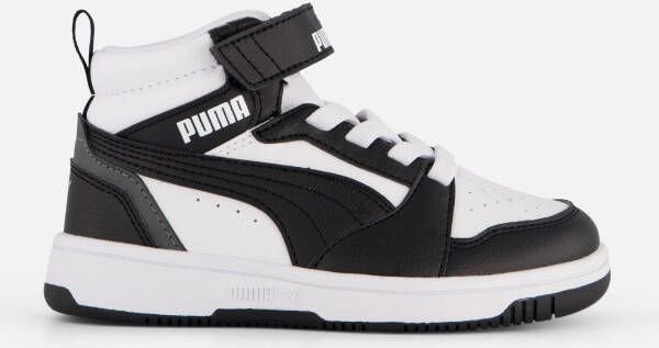 Puma Rebound v6 Mid Sneakers wit Imitatieleer