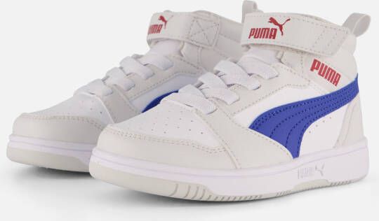 Puma Rebound v6 Mid Sneakers wit Imitatieleer