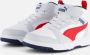 Puma Rebound V6 Mid sneakers lichtgrijs zwart rood Jongens Meisjes Imitatieleer 35 - Thumbnail 2