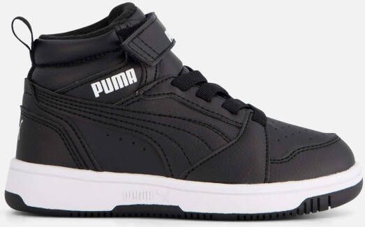 Puma Rebound V6 Mid sneaker zwart Jongens Meisjes Imitatieleer 35 Sneakers