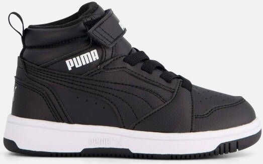 Puma Rebound v6 Mid Sneakers zwart Imitatieleer