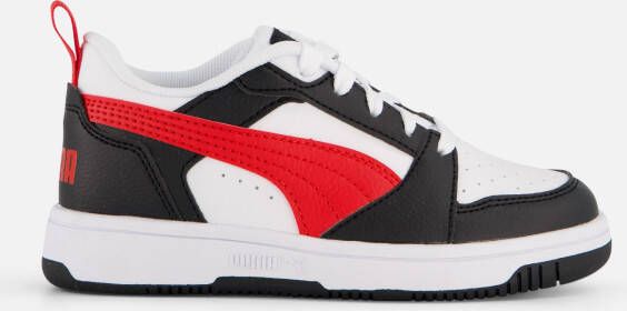 Puma Rebound V6 Lo sneakers wit rood zwart Jongens Meisjes Imitatieleer 28 - Foto 3