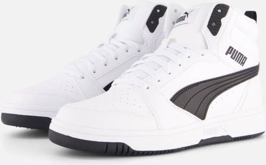 Puma Rebound v6 Mid V6 Mid sneakers lichtgrijs donkerblauw rood Jongens Meisjes Imitatieleer 39 - Foto 7