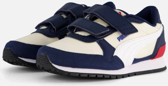 Puma ST Runner V3 sneakers ecru wit donkerblauw Jongens Meisjes Imitatieleer 35 - Foto 3