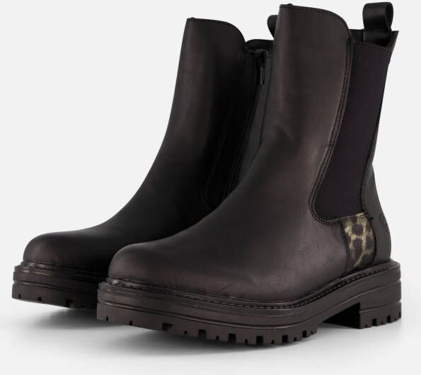 Remonte Chelsea-boots blokhak laarzen enkellaars met afwerking in leeuwenlook