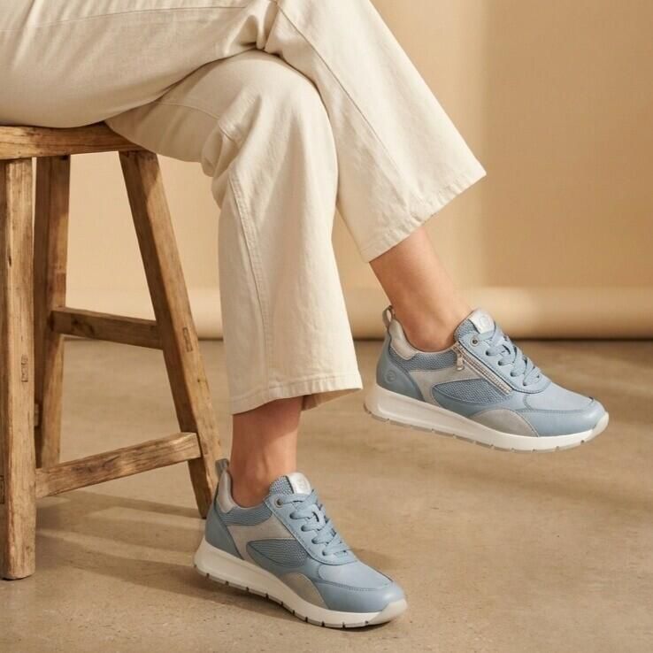 Remonte D2G11-12 Sneakers Blauw Leer Dames Blauw - Foto 5