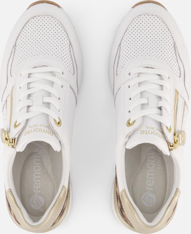 Remonte D0T10-82 Sneakers Wit met Panterprint op de hak Leer Dames Wit - Foto 3