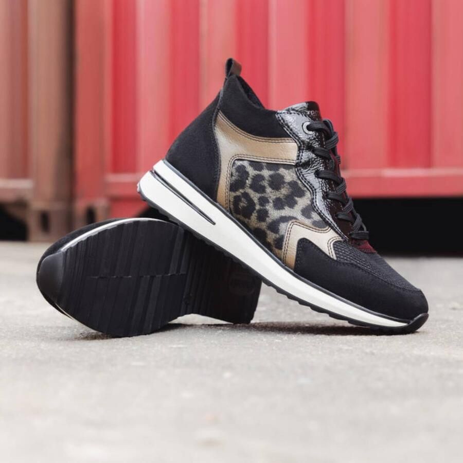 Remonte Sneakers met sleehak vrijetijdsschoen high-top sneaker veterschoen binnenrits