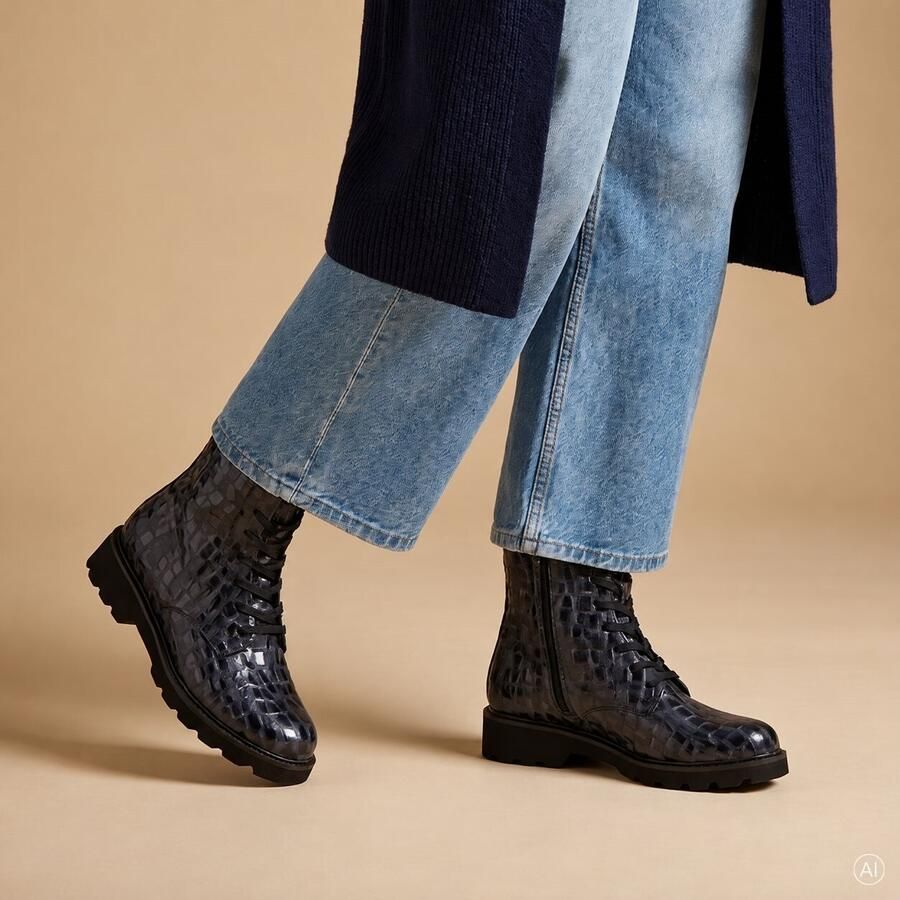 Remonte Veterschoenen Hoog Veterschoenen Hoog blauw lak