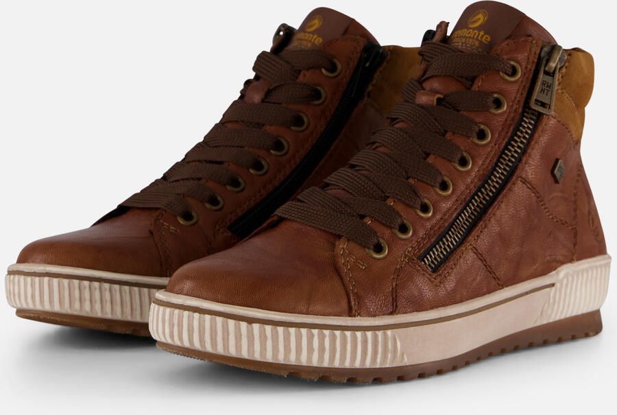 Remonte Veterlaarsjes blokhak laarsjes veterschoenen flats in used look