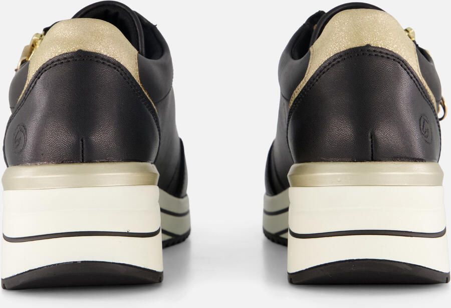 Remonte Stijlvolle Comfort Sneaker met Gouden Accenten Black Dames - Foto 4
