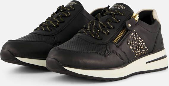 Remonte Zwarte Lite 'n Soft Sneakers met Gouden Details Black Dames