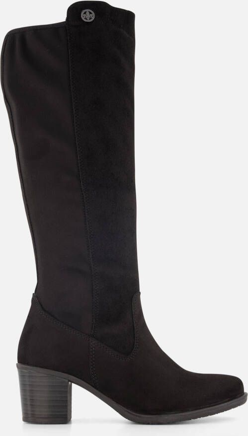 Rieker Zwarte Elastische Kniehoge Laars Klassieke Stijl Black Dames