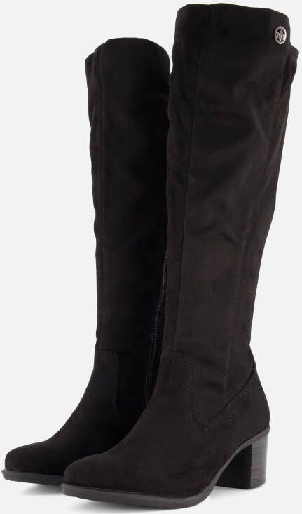 Rieker Zwarte Elastische Kniehoge Laars Klassieke Stijl Black Dames