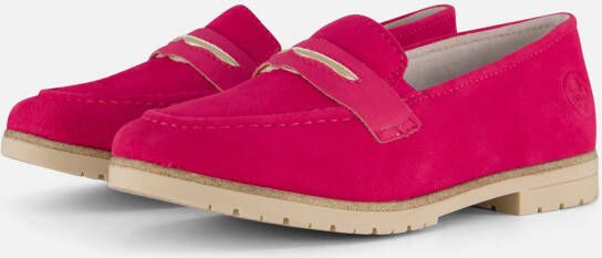Rieker Fuchsia Suède Loafer met Leren Voetbed Pink Dames