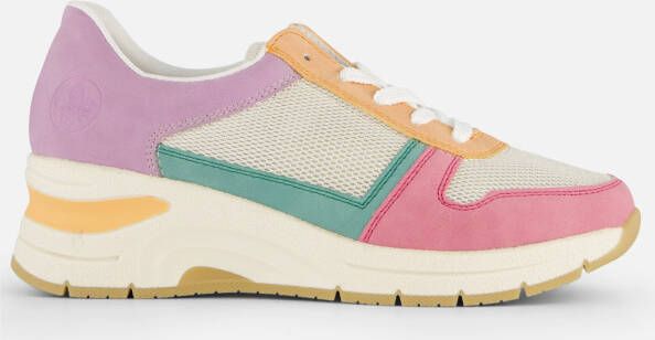 Rieker Sneakers met sleehak Vegan verwijderbare zachte inlegzool vrijetijdsschoen halfschoen veterschoen